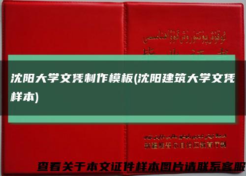 沈阳大学文凭制作模板(沈阳建筑大学文凭样本)缩略图