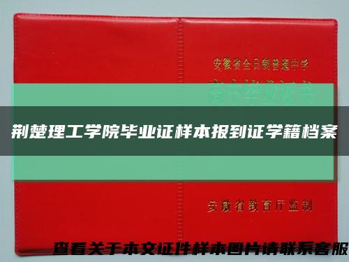 荆楚理工学院毕业证样本报到证学籍档案缩略图