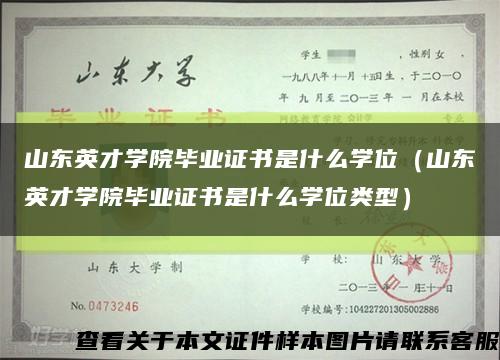 山东英才学院毕业证书是什么学位（山东英才学院毕业证书是什么学位类型）缩略图