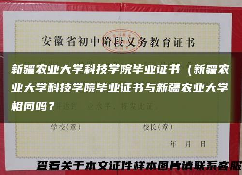 新疆农业大学科技学院毕业证书（新疆农业大学科技学院毕业证书与新疆农业大学相同吗？缩略图