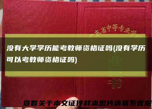 没有大学学历能考教师资格证吗(没有学历可以考教师资格证吗)缩略图