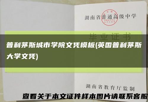 普利茅斯城市学院文凭模板(英国普利茅斯大学文凭)缩略图