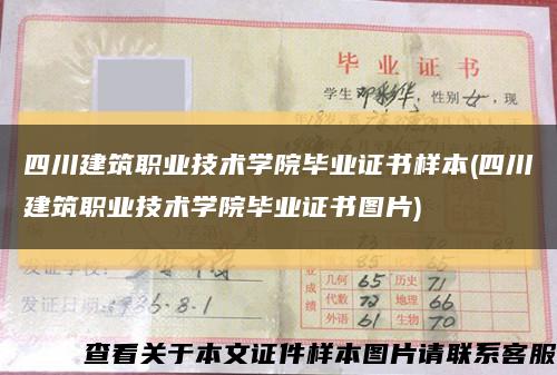 四川建筑职业技术学院毕业证书样本(四川建筑职业技术学院毕业证书图片)缩略图