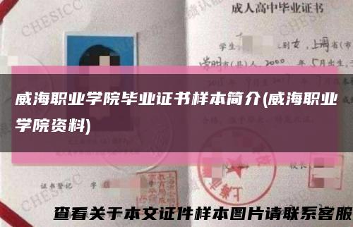 威海职业学院毕业证书样本简介(威海职业学院资料)缩略图