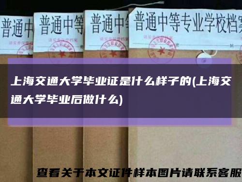 上海交通大学毕业证是什么样子的(上海交通大学毕业后做什么)缩略图