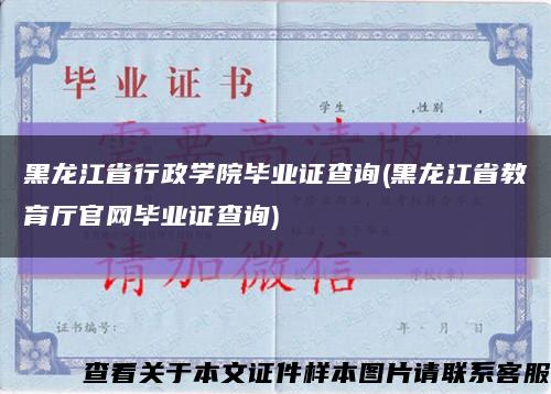 黑龙江省行政学院毕业证查询(黑龙江省教育厅官网毕业证查询)缩略图