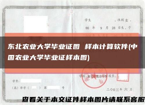 东北农业大学毕业证图 样本计算软件(中国农业大学毕业证样本图)缩略图