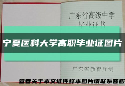 宁夏医科大学高职毕业证图片缩略图