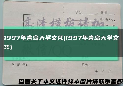 1997年青岛大学文凭(1997年青岛大学文凭)缩略图