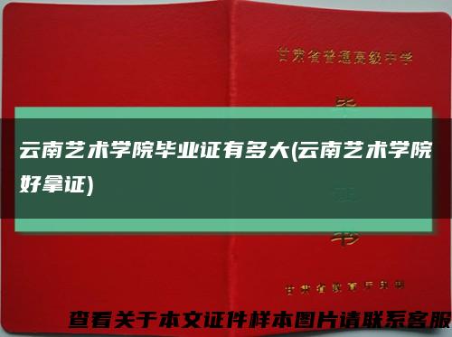 云南艺术学院毕业证有多大(云南艺术学院好拿证)缩略图