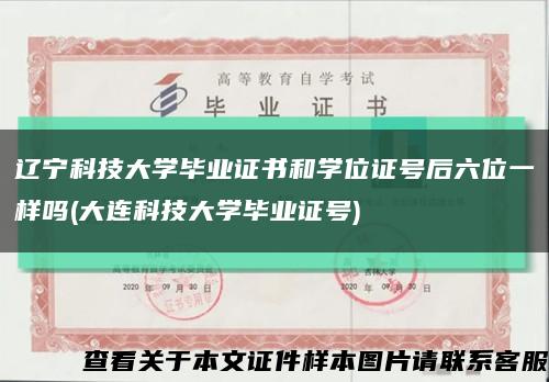 辽宁科技大学毕业证书和学位证号后六位一样吗(大连科技大学毕业证号)缩略图