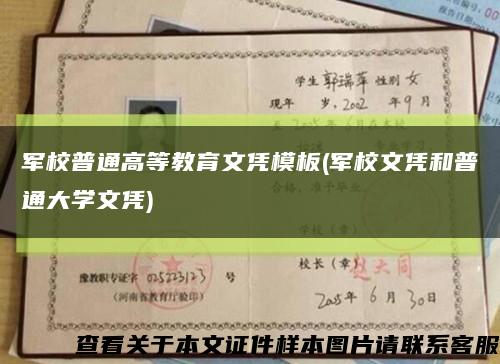 军校普通高等教育文凭模板(军校文凭和普通大学文凭)缩略图