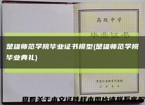 楚雄师范学院毕业证书模型(楚雄师范学院毕业典礼)缩略图