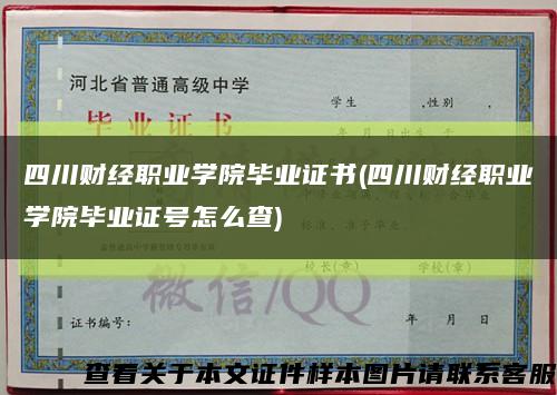 四川财经职业学院毕业证书(四川财经职业学院毕业证号怎么查)缩略图