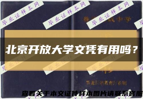 北京开放大学文凭有用吗？缩略图