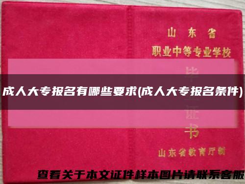 成人大专报名有哪些要求(成人大专报名条件)缩略图