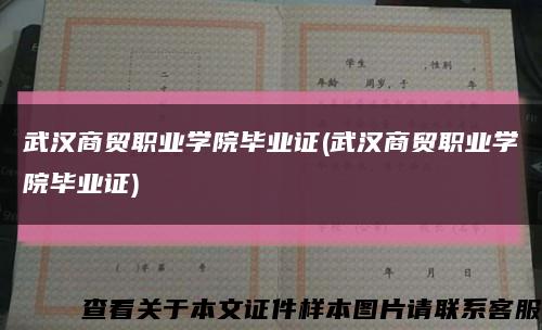 武汉商贸职业学院毕业证(武汉商贸职业学院毕业证)缩略图