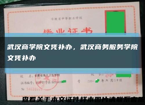 武汉商学院文凭补办，武汉商务服务学院文凭补办缩略图