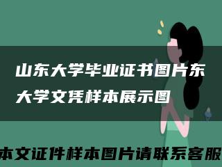 山东大学毕业证书图片东大学文凭样本展示图缩略图