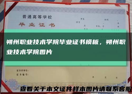 朔州职业技术学院毕业证书模板，朔州职业技术学院图片缩略图