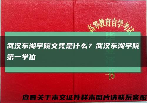 武汉东湖学院文凭是什么？武汉东湖学院第一学位缩略图