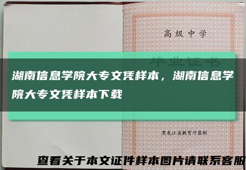 湖南信息学院大专文凭样本，湖南信息学院大专文凭样本下载缩略图