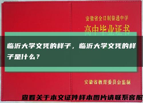 临沂大学文凭的样子，临沂大学文凭的样子是什么？缩略图