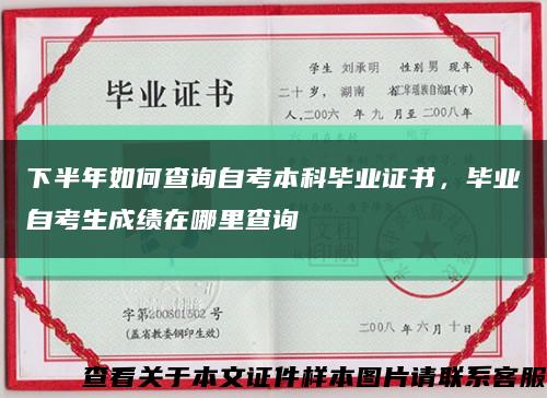 下半年如何查询自考本科毕业证书，毕业自考生成绩在哪里查询缩略图