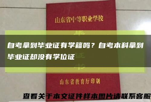 自考拿到毕业证有学籍吗？自考本科拿到毕业证却没有学位证缩略图