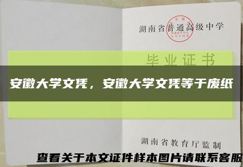 安徽大学文凭，安徽大学文凭等于废纸缩略图