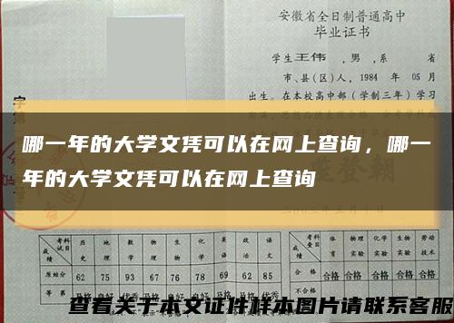 哪一年的大学文凭可以在网上查询，哪一年的大学文凭可以在网上查询缩略图