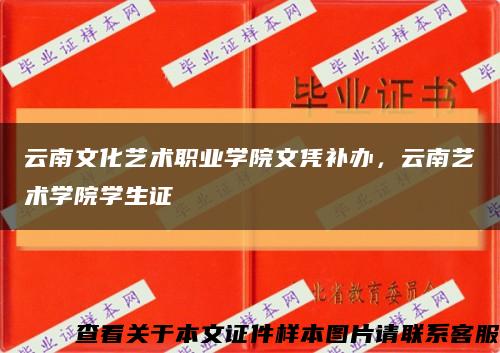 云南文化艺术职业学院文凭补办，云南艺术学院学生证缩略图