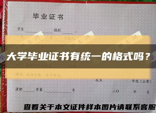 大学毕业证书有统一的格式吗？缩略图