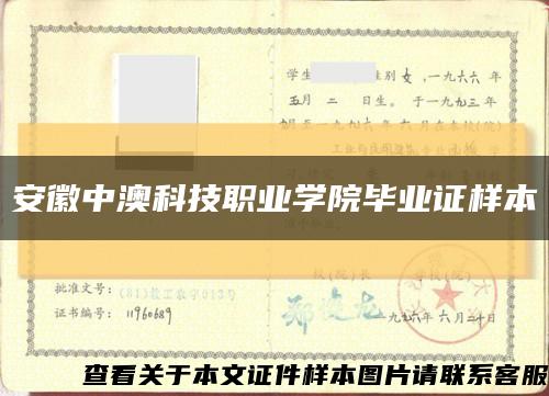 安徽中澳科技职业学院毕业证样本缩略图