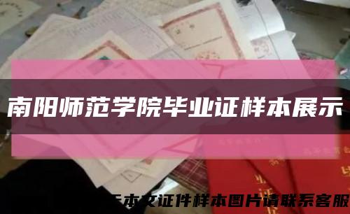 南阳师范学院毕业证样本展示缩略图