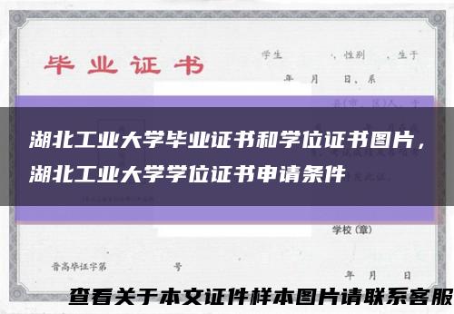 湖北工业大学毕业证书和学位证书图片，湖北工业大学学位证书申请条件缩略图