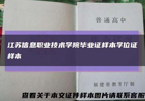 江苏信息职业技术学院毕业证样本学位证样本缩略图