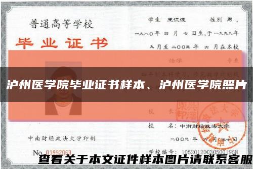 泸州医学院毕业证书样本、泸州医学院照片缩略图