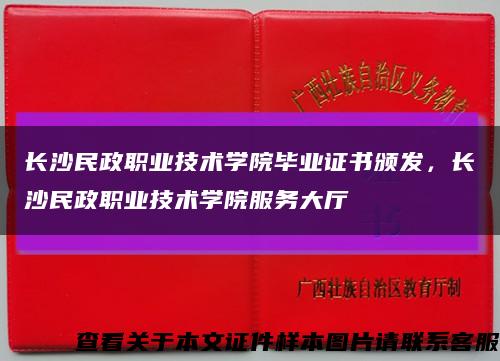 长沙民政职业技术学院毕业证书颁发，长沙民政职业技术学院服务大厅缩略图