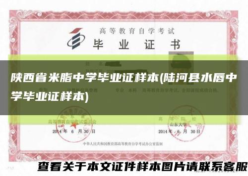 陕西省米脂中学毕业证样本(陆河县水唇中学毕业证样本)缩略图