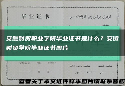 安徽财贸职业学院毕业证书是什么？安徽财贸学院毕业证书图片缩略图