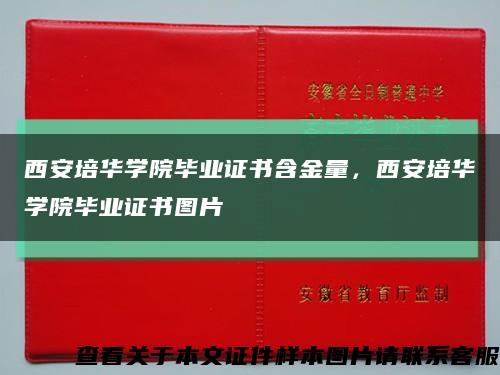 西安培华学院毕业证书含金量，西安培华学院毕业证书图片缩略图