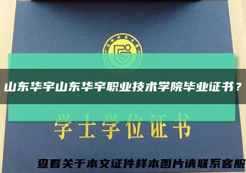 山东华宇山东华宇职业技术学院毕业证书？缩略图