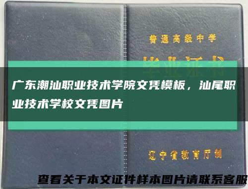 广东潮汕职业技术学院文凭模板，汕尾职业技术学校文凭图片缩略图