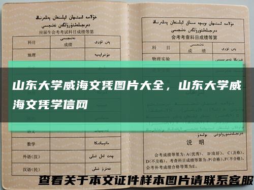 山东大学威海文凭图片大全，山东大学威海文凭学信网缩略图