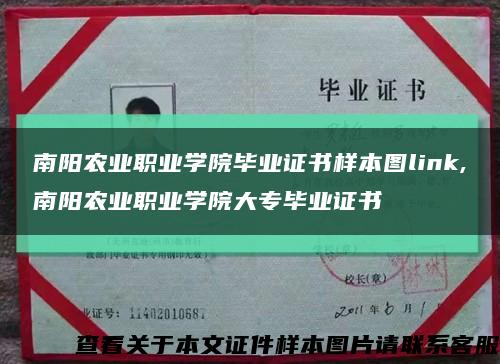 南阳农业职业学院毕业证书样本图link,南阳农业职业学院大专毕业证书缩略图