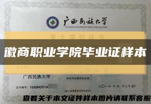 徽商职业学院毕业证样本缩略图