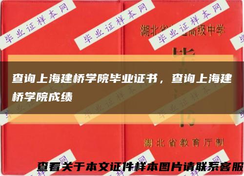 查询上海建桥学院毕业证书，查询上海建桥学院成绩缩略图