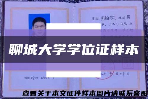 聊城大学学位证样本缩略图