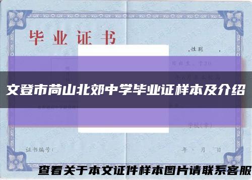 文登市苘山北郊中学毕业证样本及介绍缩略图